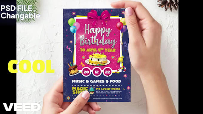 do birthday party flyer PSD template attrative