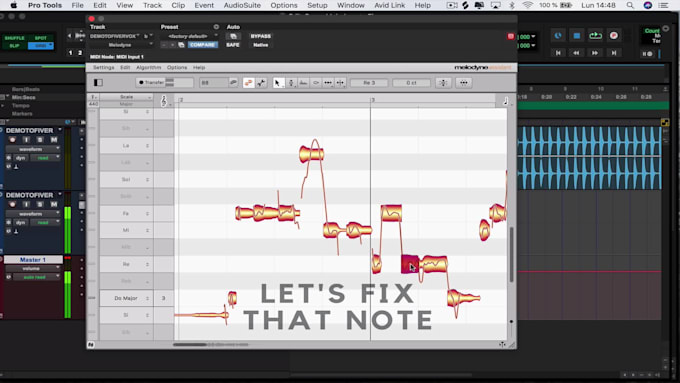 tune and correct your vocals, the perfect pitch with melodyne