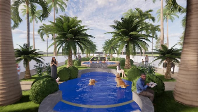 make 3d landscape rendering and and design