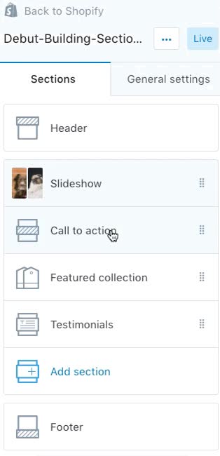 make dynamic shopify sections and bug fix