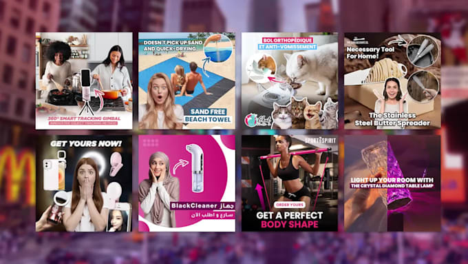 design facebook video ads thumbnails for shopify dropshipping products