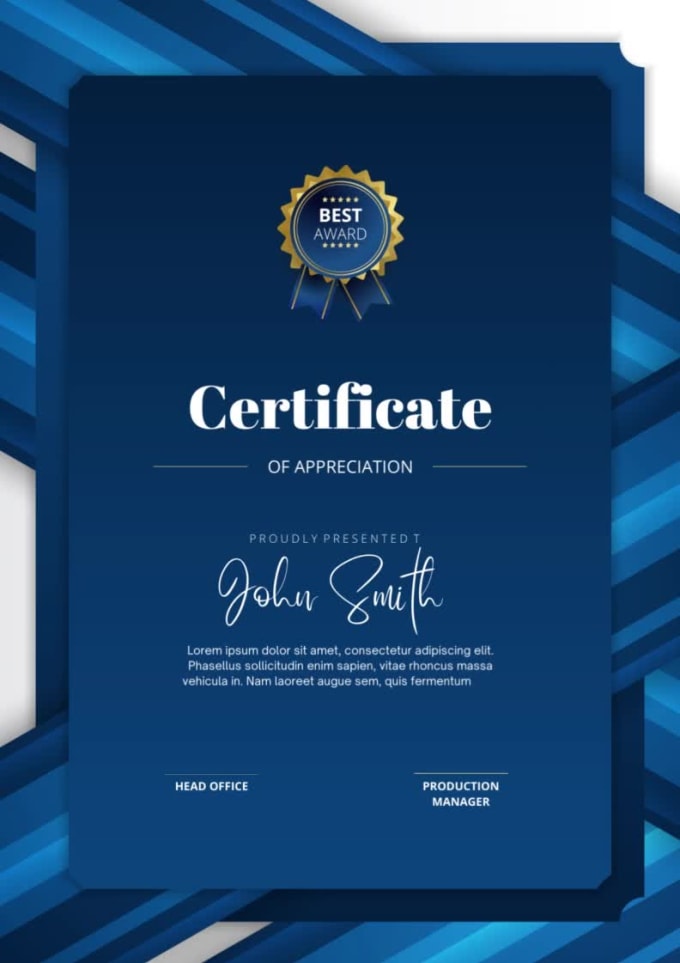 Offer a custom certificate design for any occasion by Saad61118 | Fiverr