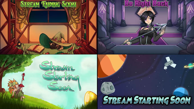 do animated background and screen for streaming and video twitch, youtube, etc