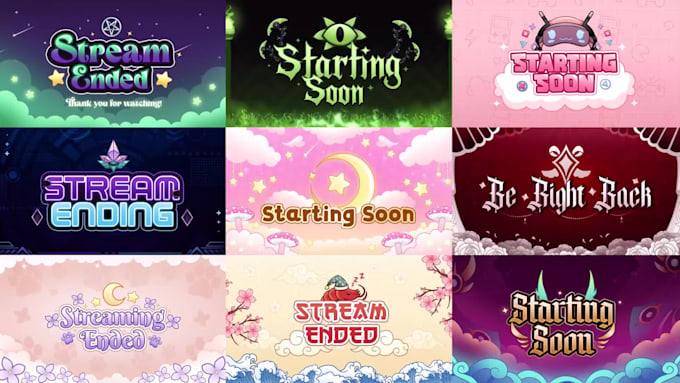 design screens overlay for vtuber and streamers