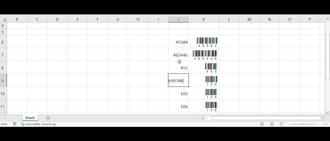 apply barcode for name and number and convert excel to pdf
