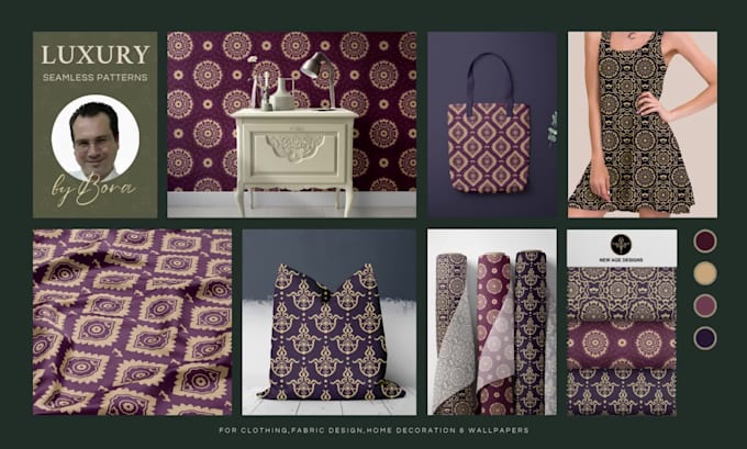 design seamless vintage luxury surface patterns and prints