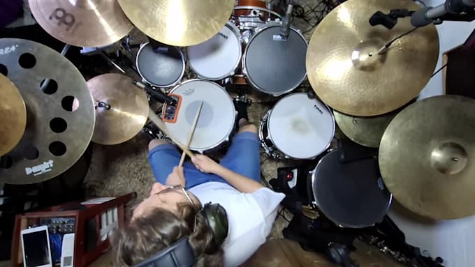 record your drum and percussion part