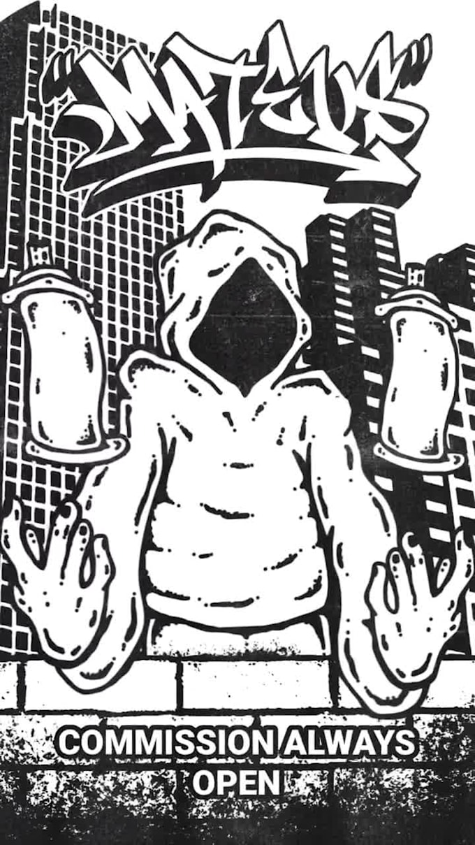 draw and animating a hardcore punk rock chaos graffiti illustrations for bands