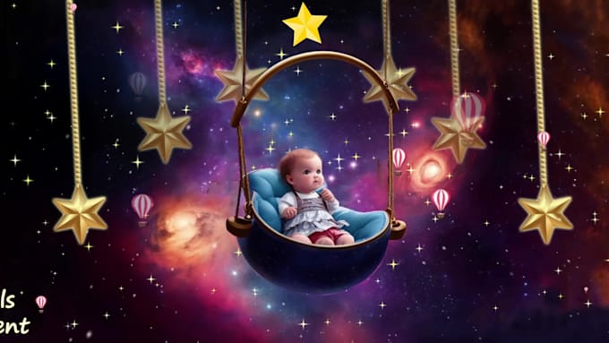 create original 10 lullaby, baby sleep music videos with youtube channel, SEO