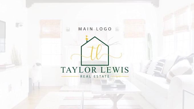 design real estate, realtor signature logo with branding kit