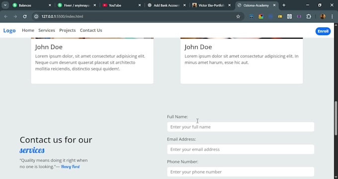 build modern websites using vuejs, tailwind CSS, HTML and javascript