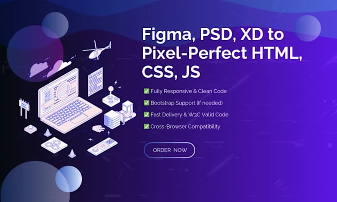 Convert pixel perfect figma,psd,xd to responsive html website by ...