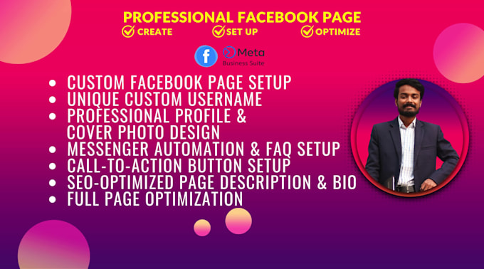 create and setup professional fb page, optimize and automate