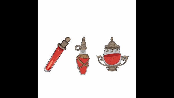 draw props, objects, and items for your games in 2d art