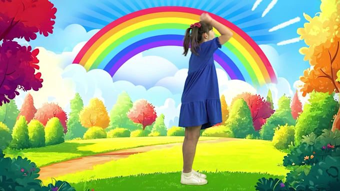 create 2d animation with a green screen for a kids