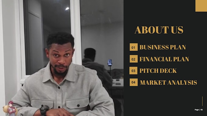create and write an investor ready business plan, pitch deck for presentation