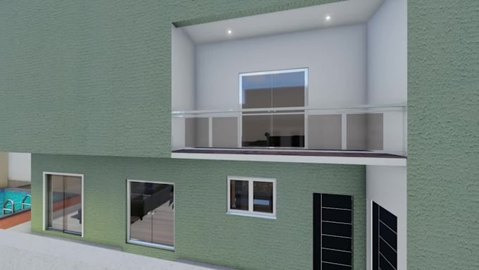 create a modern architectural 3d rendering