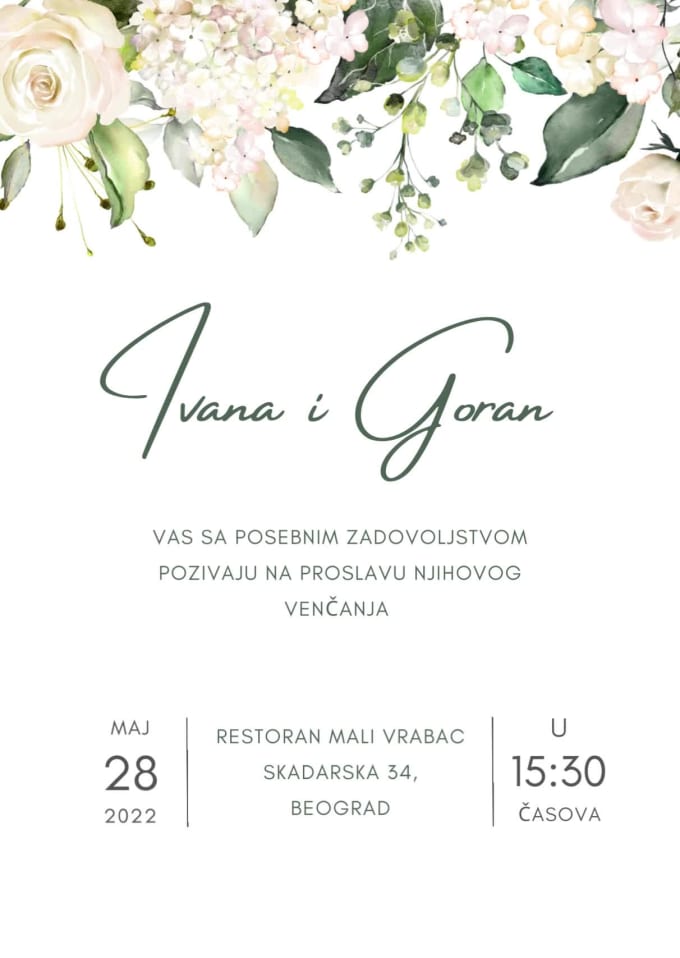 Create unique wedding or birthday invitation card by Ivanailic0102 | Fiverr