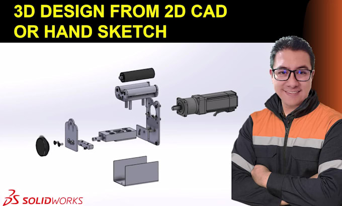 create 3d design from 2d cad or hand sketch