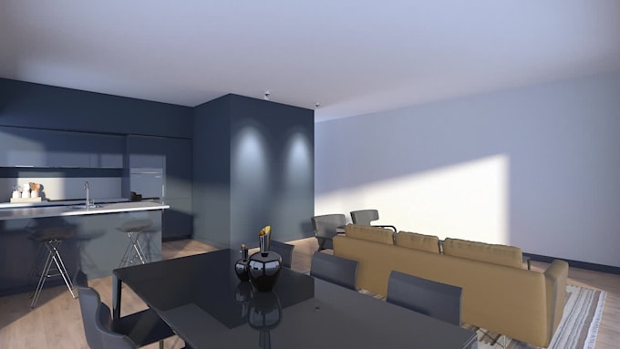 render real estate interior spaces