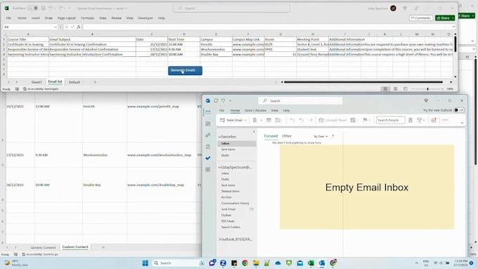 automate creating or sending emails from excel