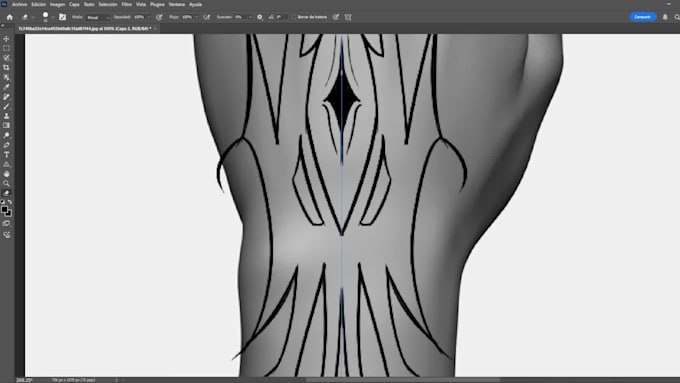 create a professional blackwork tattoo design