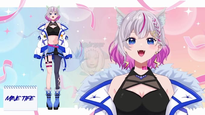 draw and rig live2d vtuber model, vtuber model, 2d vtuber, character