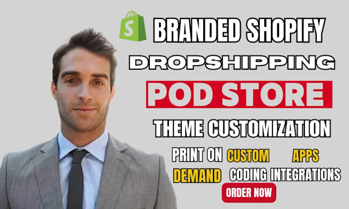 build pod shopify branded dropshipping store shopify ecommerce websites designer