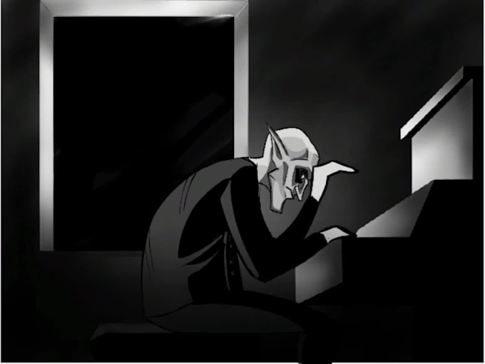 animate a black and white visual loop lo fi style