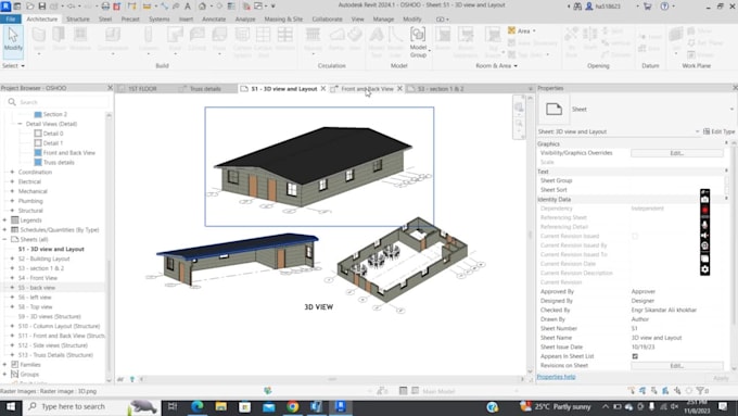 help to draw architecture 3d drawing and detailing in revit