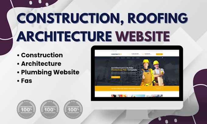 create construction, architecture, or plumbing wordpress website design