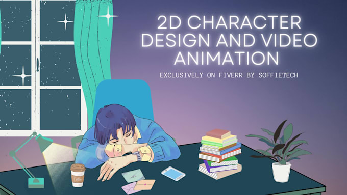 create 2d character design, 2d animated music video, 2d animation video