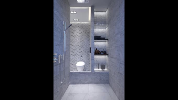 create bathroom interior and realistic 3d render