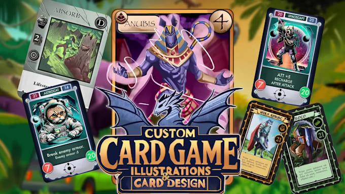 custom card game illustration and design