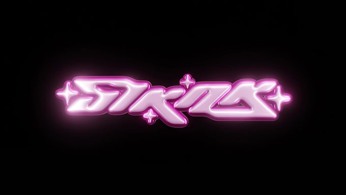 do 3d chrome y2k streetwear logo spinning animation