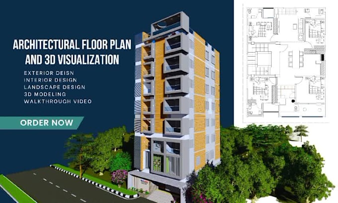 create architectural floor plan, 3d interior exterior rendering
