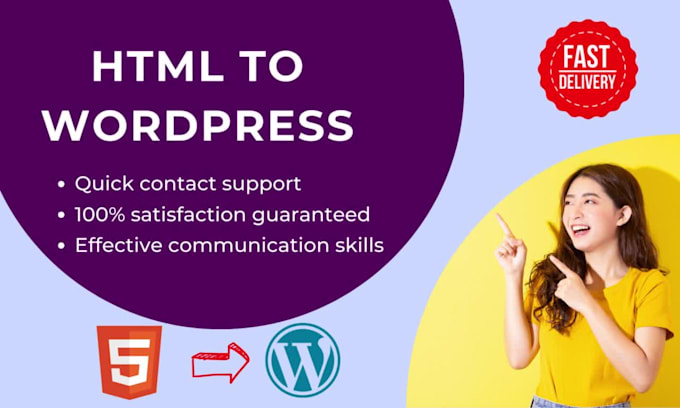 convert clone HTML figma to wordpress within 24 hrs