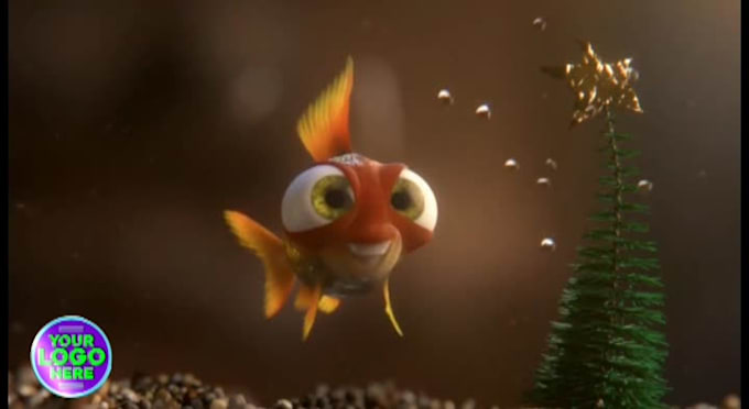 put your logo or text on a christmas fish video