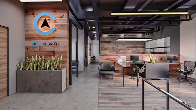 create stunning commercial office interior design renderings