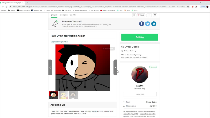 Pxytvn I Will Draw Your Roblox Avatar For 5 On Wwwfiverrcom - 