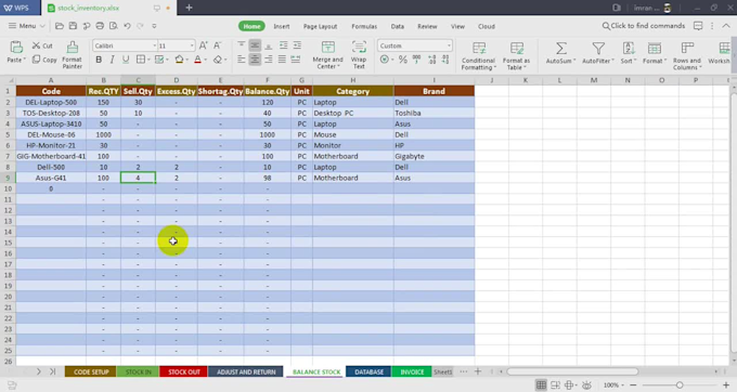 do stock inventory system in excel by imranhosen87 how to do inventory in excel