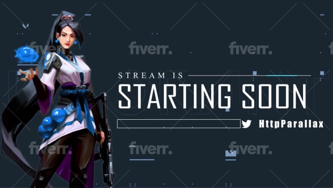 Valorant Jett Full Animated Twitch Stream Screens Banner 