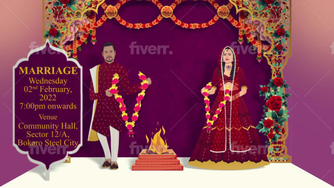 Create a unique popup wedding invitation video in 48 hours by Akamshmohan |  Fiverr