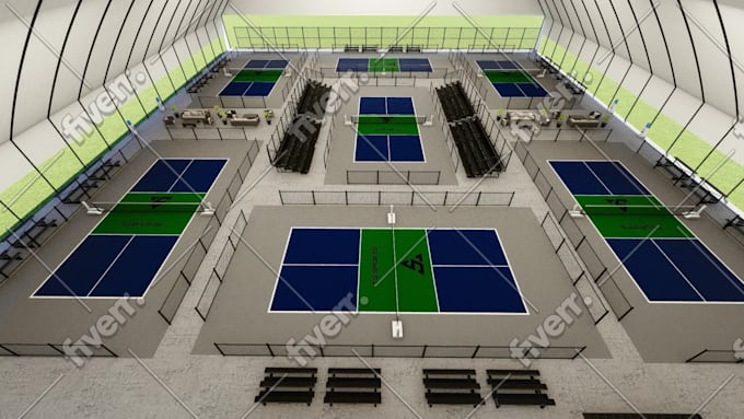Design your 3d pickleball courts and facility by Ihtishamcheema