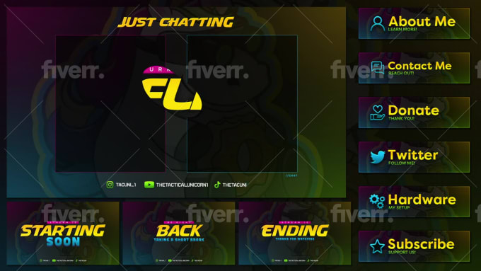 Create just chatting, intermission screen for twitch by Justydesign