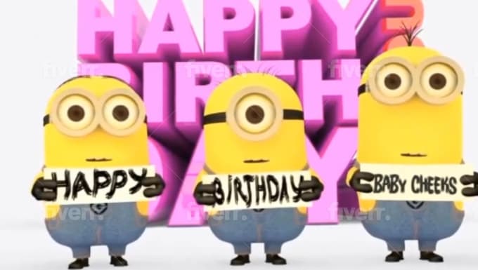 Make a funny happy birthday video with minions by Basketballskill | Fiverr