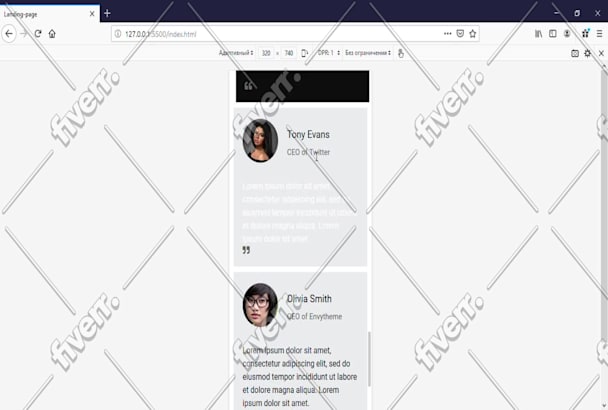 Do landing page, custom html css website, template by Irina_front_end