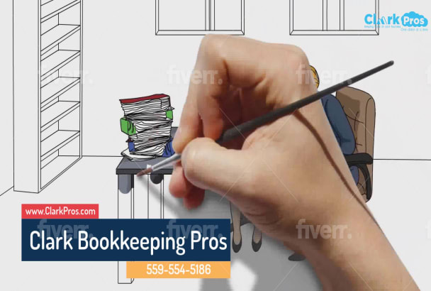 Create bookkeeping or bookkeeper whiteboard promo video ad by