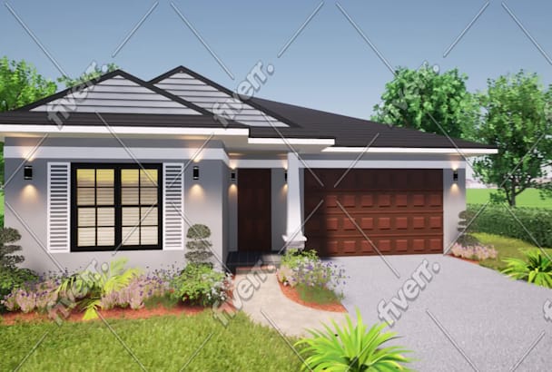 Do 3d modeling, interior or exterior rendering of house plan by