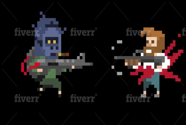 Create 8 bit pixel art and animations by Paintingpixels